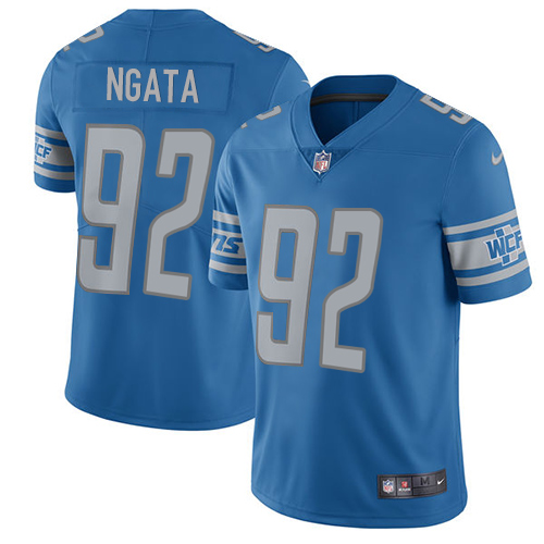 Nike Lions #92 Haloti Ngata Blue Team Color Men's Stitched NFL Vapor Untouchable Limited Jersey
